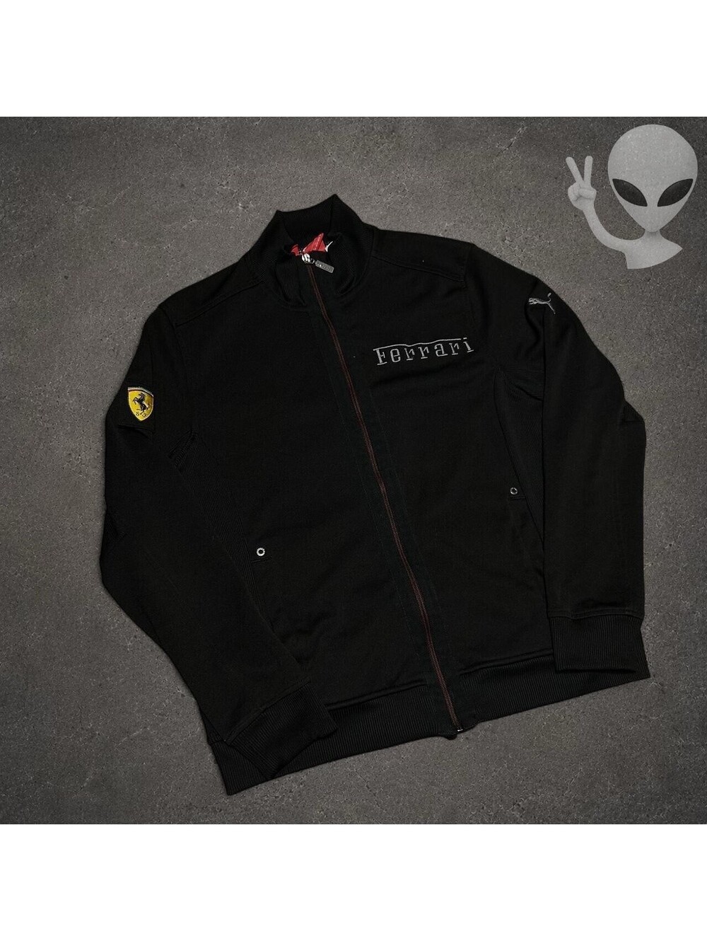 Puma Scuderia Ferrari Race MT7 Track Jacket Men M Black Full-Zip